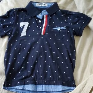 Toddler boys blue polo with stars